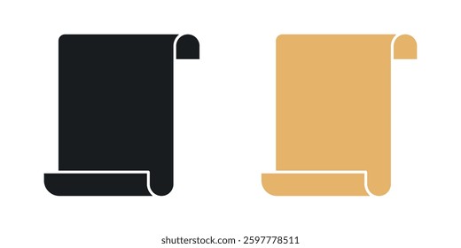 Paper Scroll colored icon set. Stock Vector