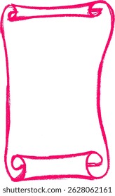 Paper Scroll Crayon Chalk Drawing Vector