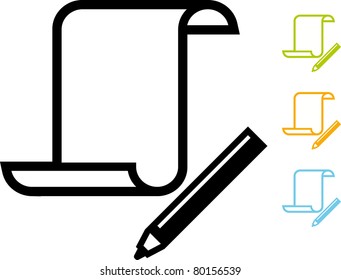 Paper Scroll Document Vector Icon