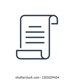 paper scroll. Flat design style modern vector illustration line art