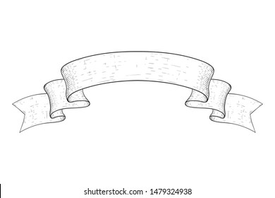 Paper scroll. Hand drawn sketch. Vector illustration isolated on white background