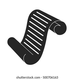 Paper scroll icon in  black style isolated on white background. Theater symbol stock vector illustration