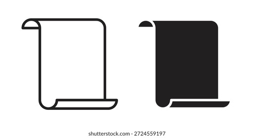 Paper Scroll icon in doodle and stroke style.
