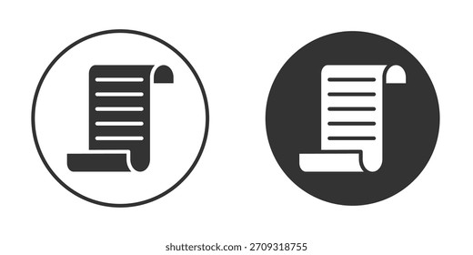 Paper Scroll icon in glyph style for web Design. UI UX icons