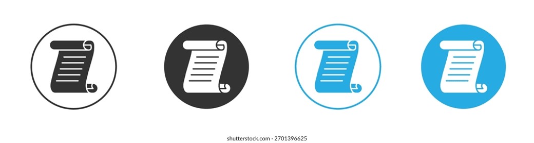Paper Scroll icon. Graphic icon design template