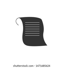 Paper scroll icon isolated. Canvas scroll sign. Flat design. Vector Illustration