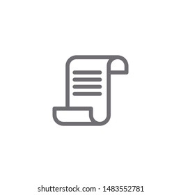 Paper scroll icon isolated on white background. Document symbol modern, simple, vector, icon for website design, mobile app, ui. Vector Illustration