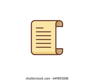 Paper Scroll Icon Logo Design Element