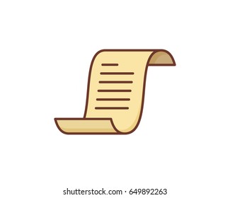 Paper Scroll Icon Logo Design Element