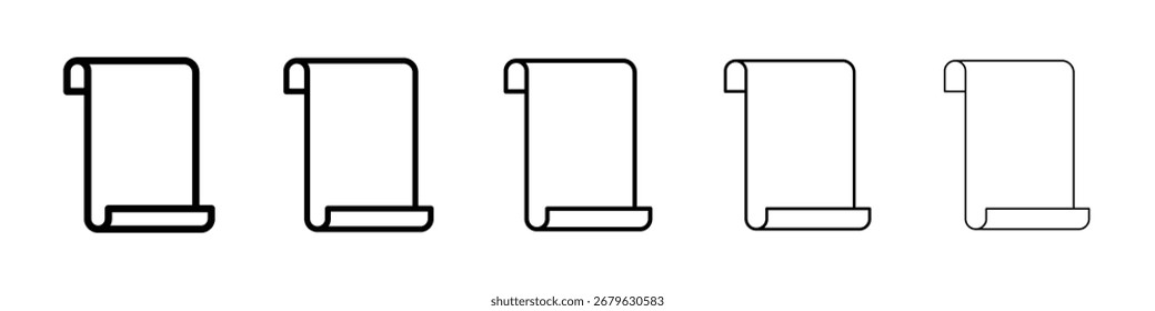 Paper Scroll icon logo in stroke lines collection