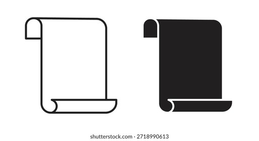 Paper Scroll icon for mobile app, editable designs
