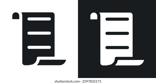 Paper Scroll icon symbol collection on white background.