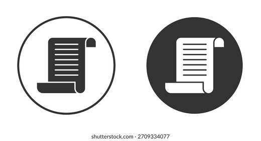 Papier Scroll Symbol Symbol Zeichen in solidem Stil.