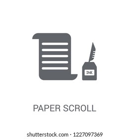paper Scroll icon. Trendy paper Scroll logo concept on white background from Museum collection. Suitable for use on web apps, mobile apps and print media.