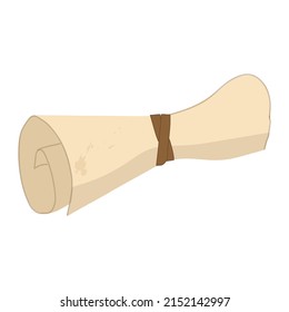 Ilustración de desplazamiento de papel aislada en fondo blanco