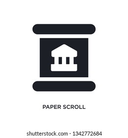 paper scroll isolated icon. simple element illustration from museum concept icons. paper scroll editable logo sign symbol design on white background. can be use for web and mobile