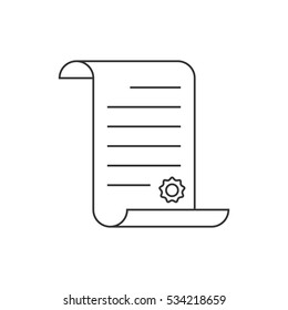 Paper Scroll Line Icon