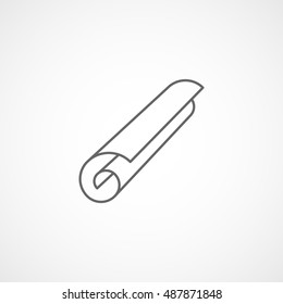 Paper Scroll Line Icon On White Background