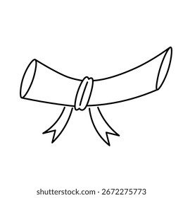 rolagem de papel em estilo de doodle linear em vetor. elementos para decoração design postcard print sticker poster fundo