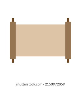 Paper scroll. Linear vector icon in flat design style. Editable stroke.
