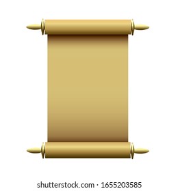 Paper scroll on white background.