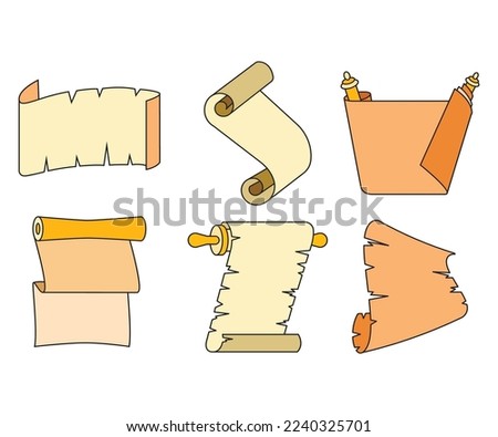 paper scroll and parchment icons illustration
