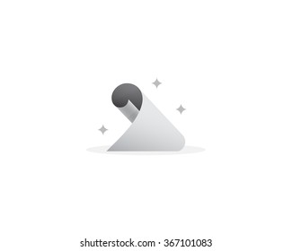 Paper scroll vector logo in a flat style