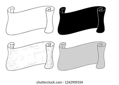 Paper scrolls. Flat icons set. Vector illustration