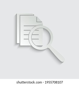 paper search icon. document icon. search in document sign. 