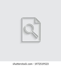 paper search icon. document icon. search in document sign. 