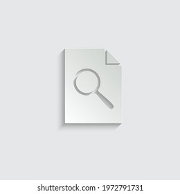 paper search icon. document icon. search in document sign. 