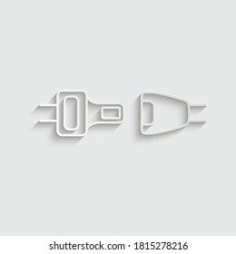 paper seat belt icon. vector logo