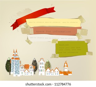 Paper Set Of Backgrounds And City Buildings