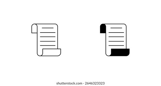 Paper set icon with white background vector stock illustration