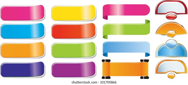 paper Set, Isolated On White Background, Vector Illustration