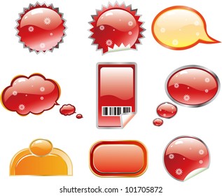 paper Set, Isolated On White Background, Vector Illustration