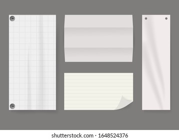 С papel ruidoso puesto de un libro de noticias. Hoja de papel sobre fondo aislado. Ilustración del vector transparente.