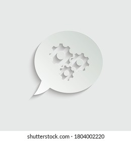 paper setting  Gear chat icon vector