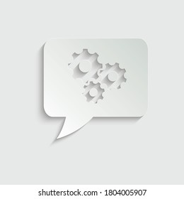 paper setting  Gear chat icon vector