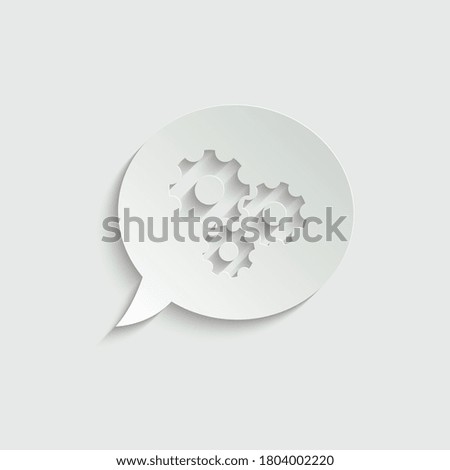 paper setting  Gear chat icon vector