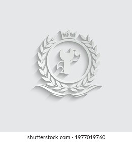 paper setting, repair logo template luxury royal vector service  company  decorative emblem with crown  