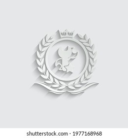 paper setting, repair logo template luxury royal vector service  company  decorative emblem with crown  