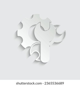 símbolo de engranaje vectorial de configuración de papel