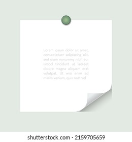 Paper shadow effect and button, realistic vector isolated illustration