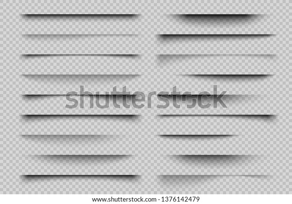 Paper shadow effect. Realistic transparent overlay\
shadows, poster flyer business card banner shadow. Vector design\
elements divider lines