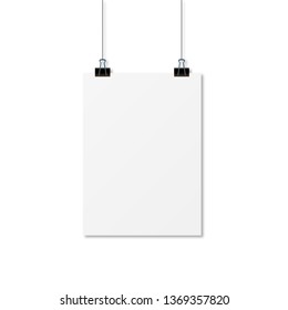 Paper with shadow. Empty paper mockup. Mockup style in vector illustration
