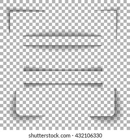 Paper shadows set, gradient meshes on transparent background, vector