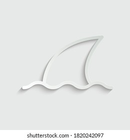 paper shark icon - vector