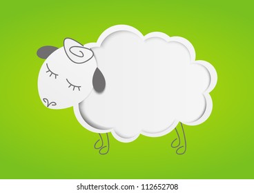 Paper sheep background with place for text