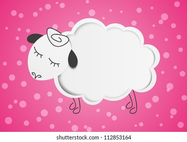 Paper sheep background with place for text